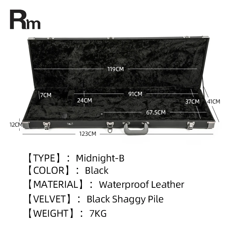 Electric Bass Guitar Hard Case Waterproof Leather Custom Guitar Case Wooden Protective Instrument Guitar Case Bag