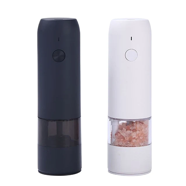 Automatic Peppercorn & Sea Salt Spice Mill Set One-Handed Rechargeable Electric Pepper and Salt Grinder Set with LED Light