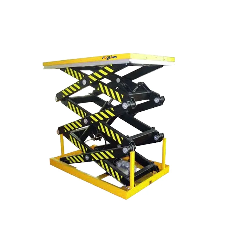 8Ton High Quality Single Scissor Hydraulic Lift Table High Lift Cargo Equipment with Electric Stationary Scissor Lift Table