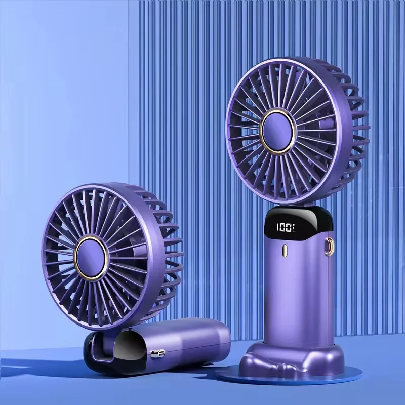 USB Rechargeable Desktop Table Fan Stand Air Cooler Hand Held Electric Small Handheld Portable Mini Fan