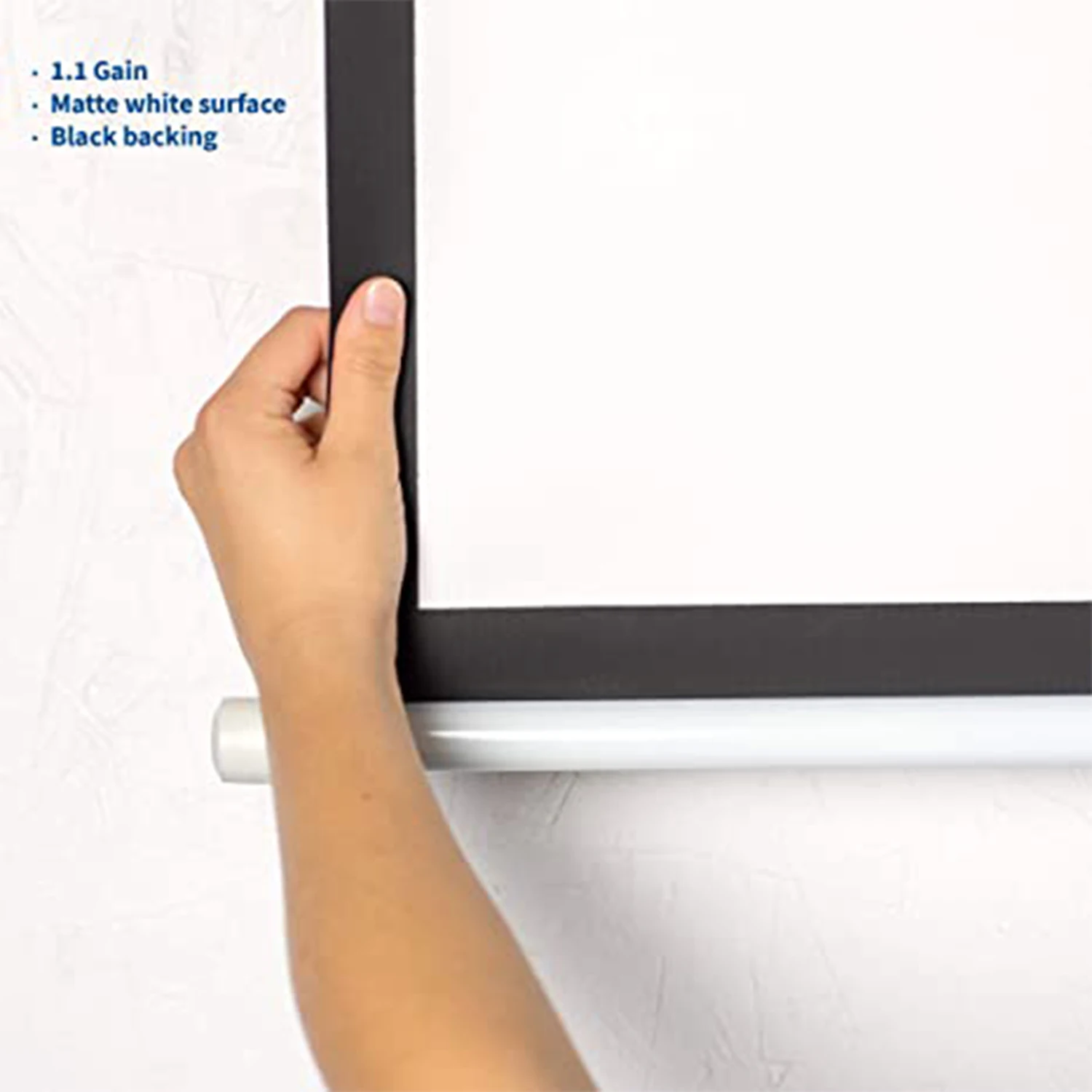 2021 new 100 inch coated white plastic projector screen, 16:9 projection hd manual drop-down screen