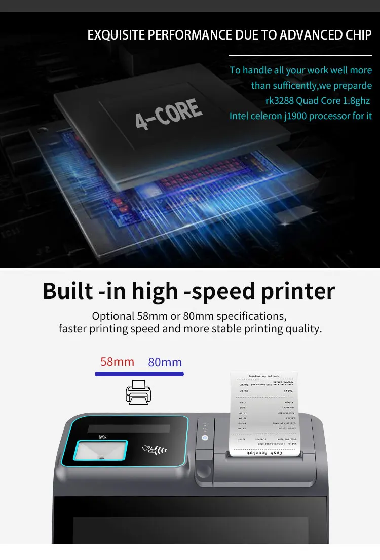 retail 15.6 inch point of sale pos system android pos with printer