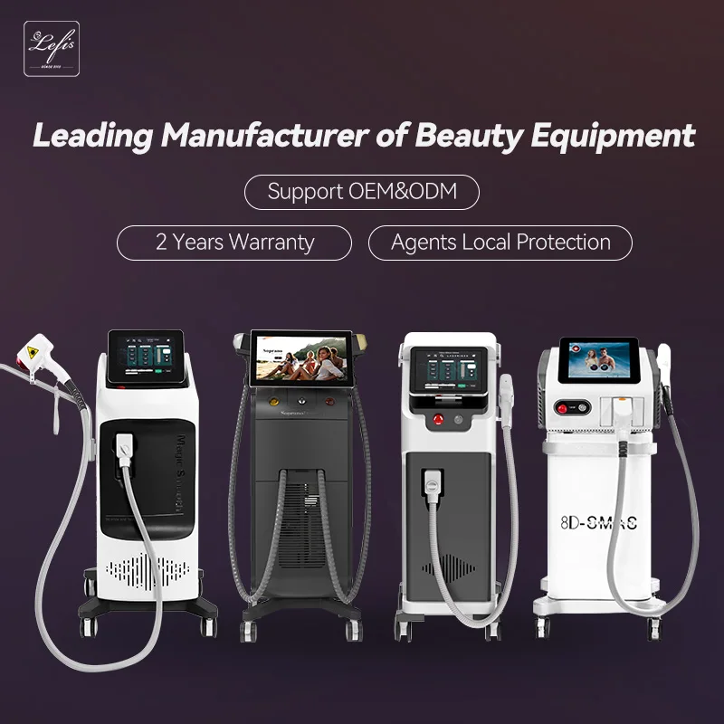 Double Handles mens Diode Laser Sapphire Hair Removal Machine