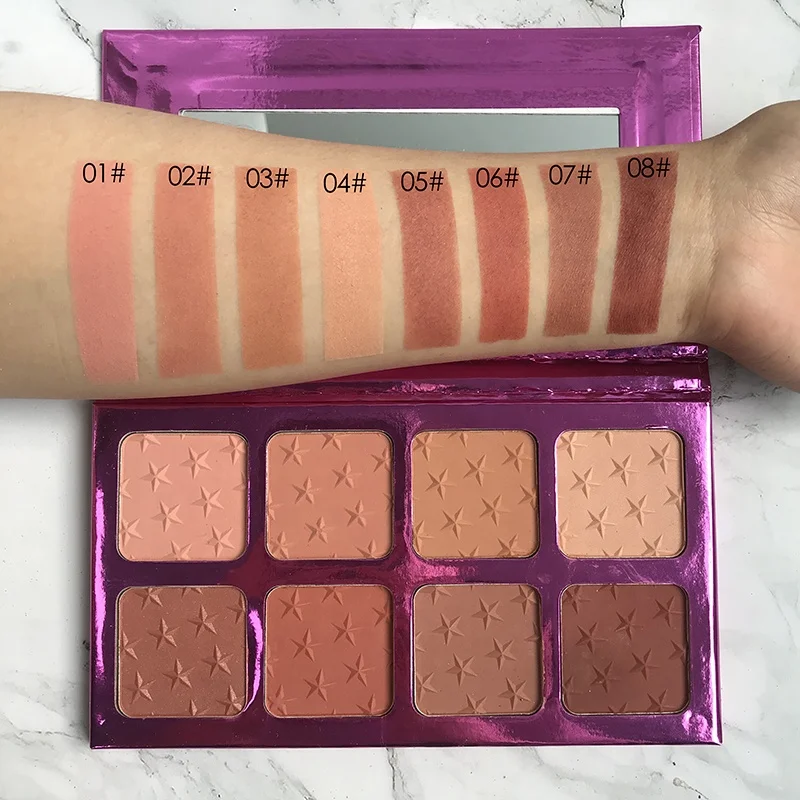  Wholesale cosmetic face makeup high quality 8 colors bronzer contour blush highlighter