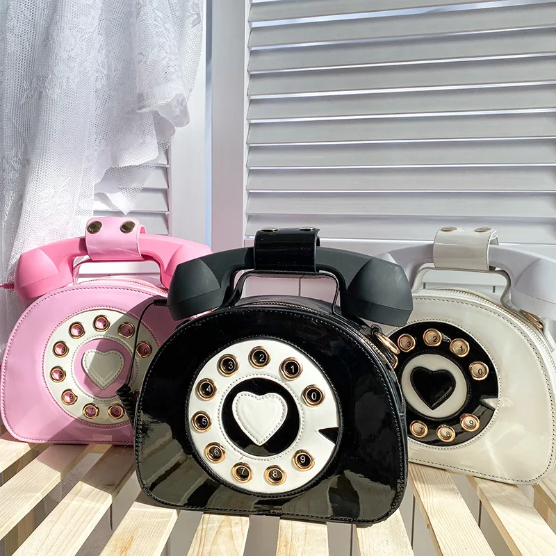Wholesale Ladies Stylish Handbag Women PU Leather Shoulder Bag Telephone Shaped Crossbody Tote