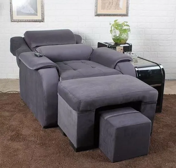 Hot Sale Spa Leather Massage Sofa Body Massager for Salon Use Hair Salon Furniture with Foot Bath Feature