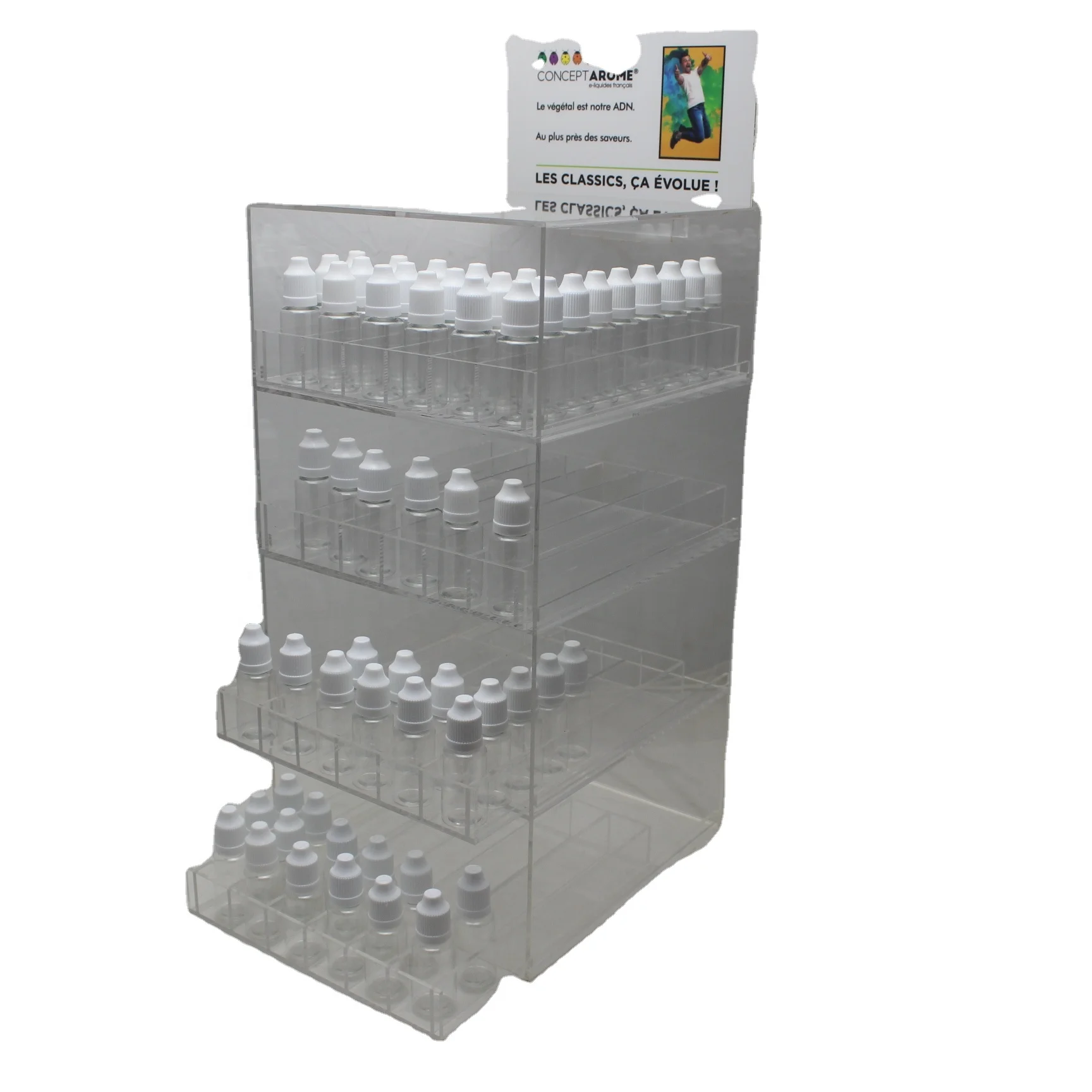 Дым магазин 4-х слойная Счетчик Электронная сигарета дисплей стенд, Vape масло CBD прилавок-витрина