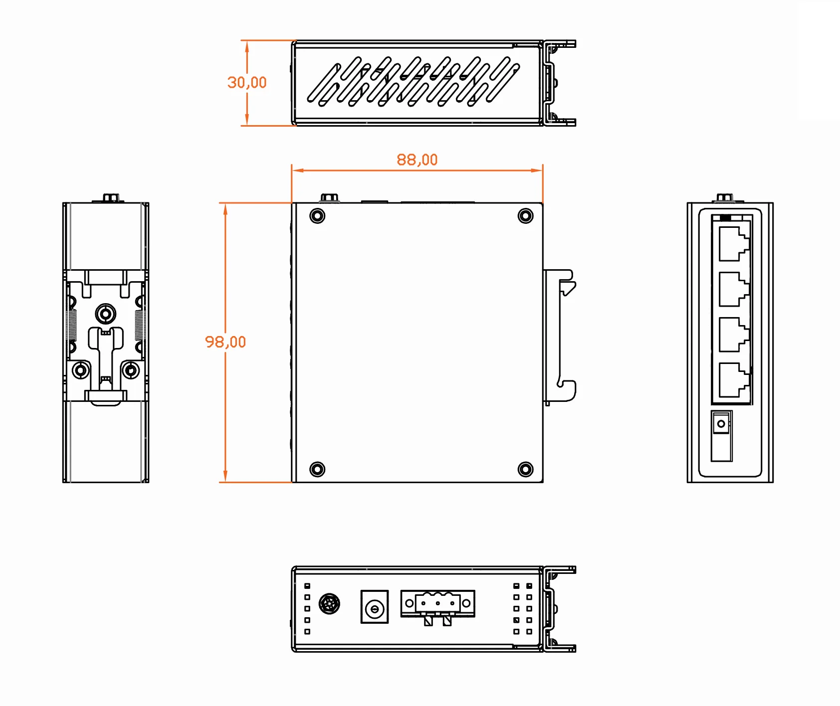 GWS Strength factory 4*10/100M RJ45 ports Industrial Ethernet Switch with 1 SC port Fiber industrial Switch