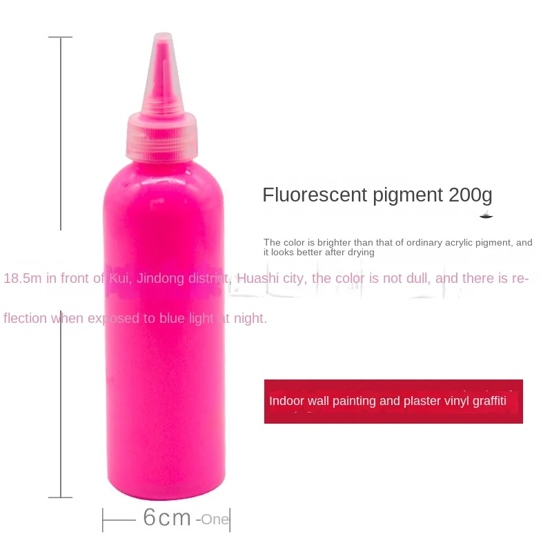 200ML fluorescent color acrylic paint bright toddler plaster graffiti painting 7 color plaster graffiti