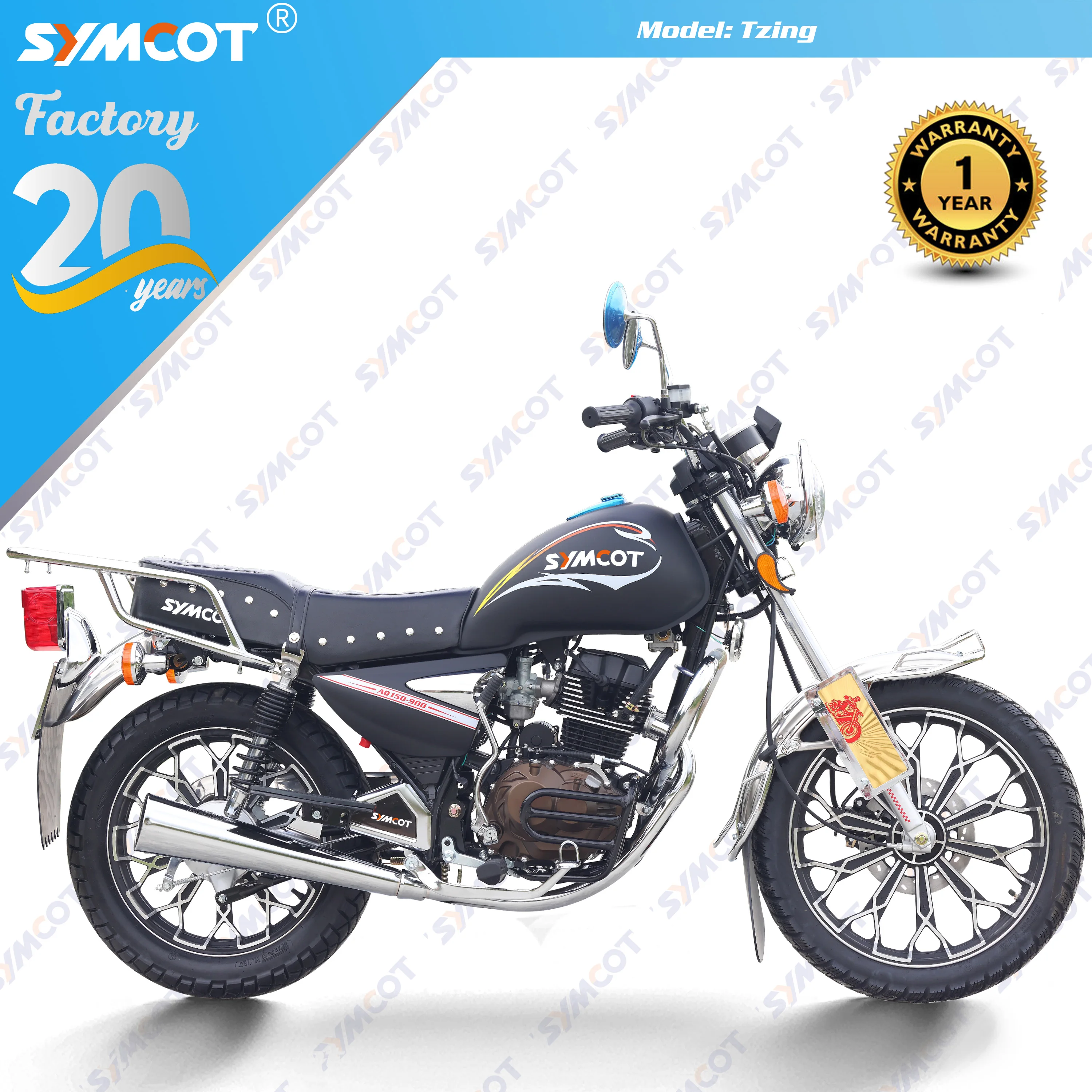 GN150 GN200 big fuel tank 13-spoke aluminum rim LED headlight with mp3 engine protector mud guard zalzel