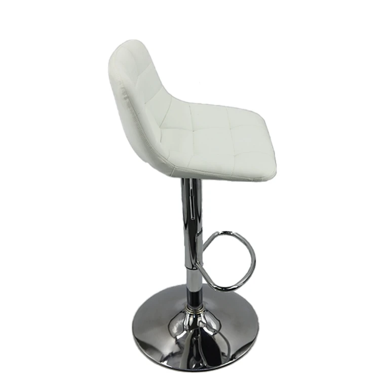 
White swivel chair adjustable upholstered bar counter stools bar chair with footrest 