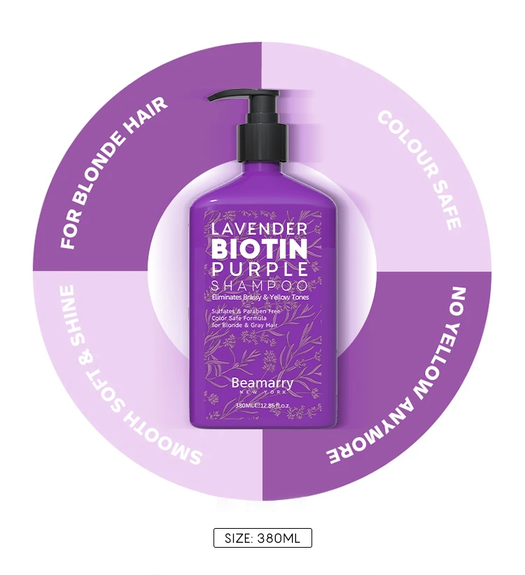 Private Label Professional Silver Blonde Hair Color Protection Shampoo Say Good Bye To Yellow Hair Purple Shampoo