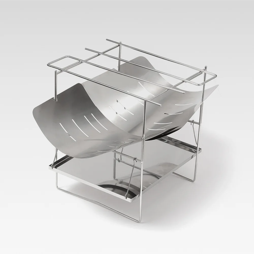 Уличная Портативная подставка для кемпинга, складной гриль из нержавеющей стали, древесная печь с углем