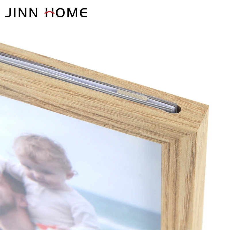 Jinnhome натуральная деревянная 5x7 дюймов Вращающаяся Рамка для картин дисплеи 12 шесть двусторонних рамок подарка или настольного декора