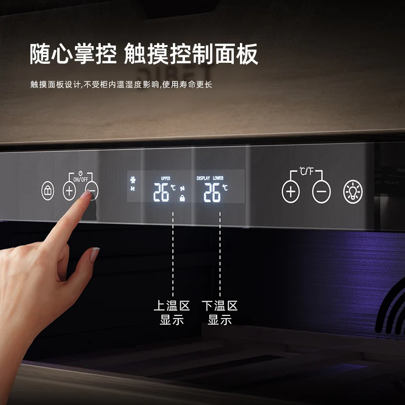 Customized Thermostatic Electric Wine Cigar Cooler Cabinet Stainless Steel Mini Outdoor RV Refrigerator Glass Door Commercial