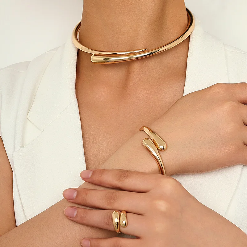 fashion shine jewelry set gold trendy waterproof necklace set tarnish free african gold jewellery