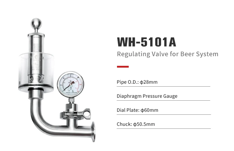 Factory Direct Sale Tri-clamp Pressure Gauge Sanitary Adjustable Pressure Bunging Valves