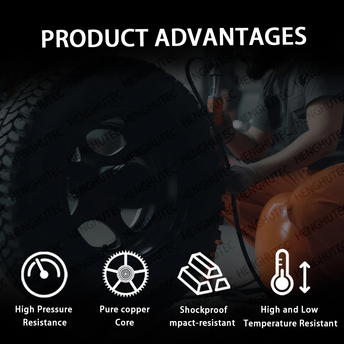 Accurate MCN-523 Digital Tire Pressure Gauge - LED Display, Customizable Preset for Vehicle Safety