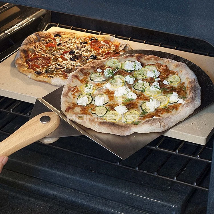 
hot sale perforated food grade stainless steel rubber handle easy control pizza cutter shovel 