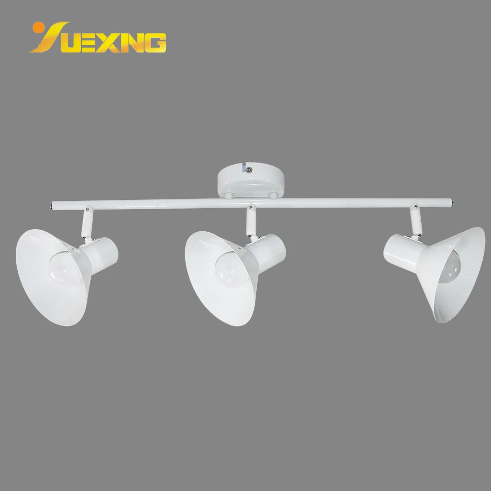 Energy Saving Surface White Mounted LED Iron Ceiling Adjustable Straight Iron Tube E14 Metal Shop Lighting Spotlight Lamps White