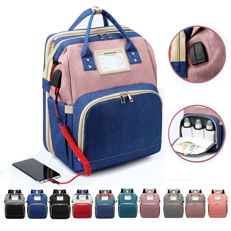 OMASKA diaper bag with changing station mochila  panalera  bags usb charging baby backpack  bolsa maternidade backpacks