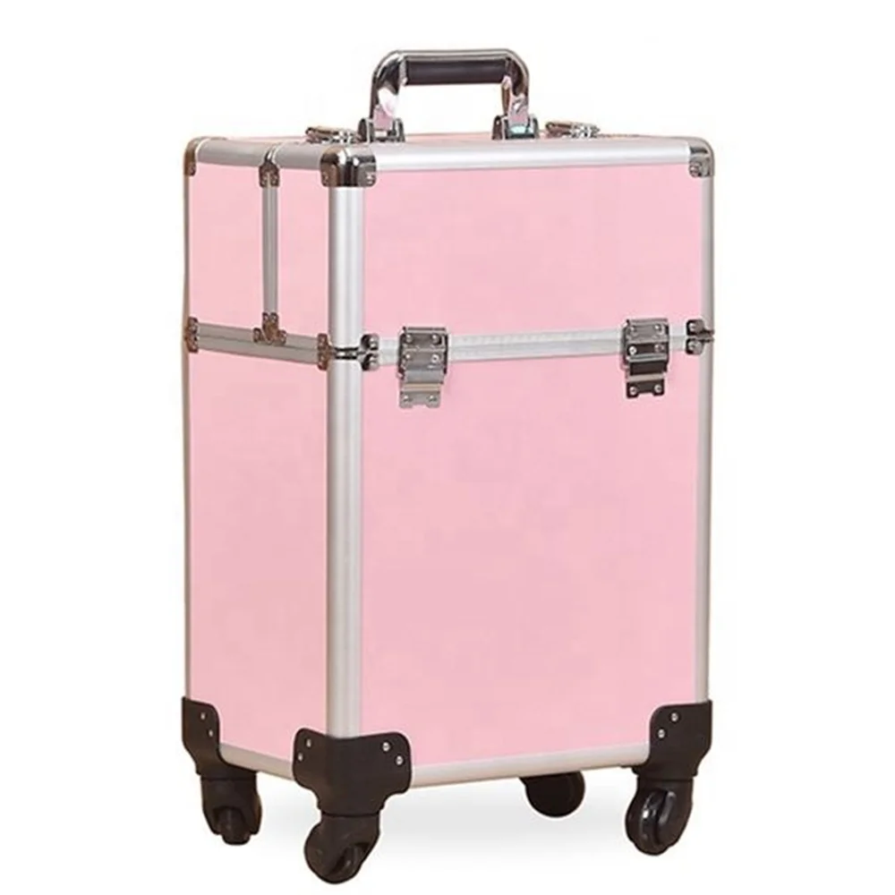 Customized Aluminum Rolling Professional Artist Universal Wheel Toiletry Suitcase Makeup Case