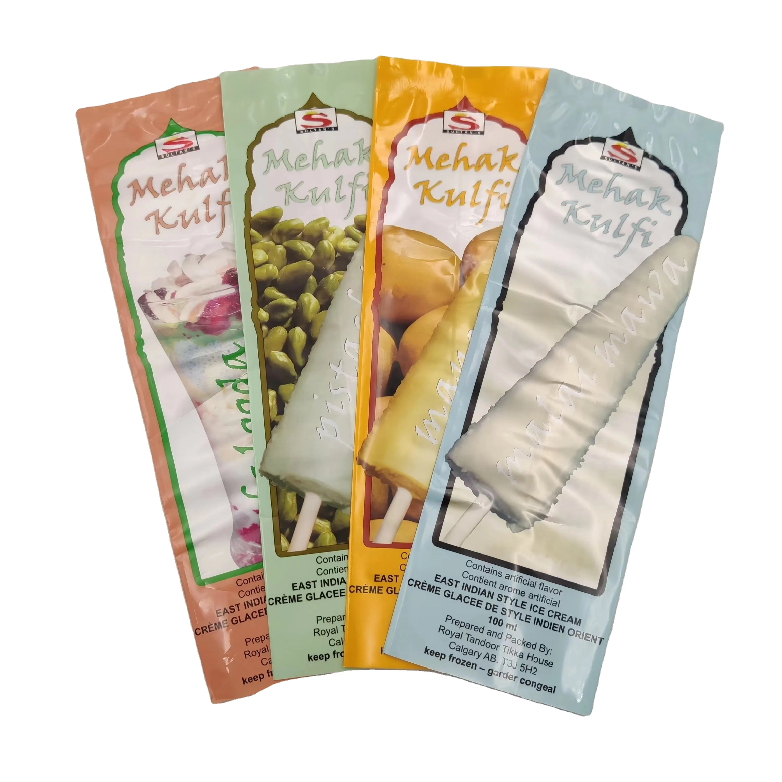 Customized Three Side Seal Back Seal Bag ice Lolly Cream Pop Pouches Ice Cream Popsicle Disposable Popsicle Bags