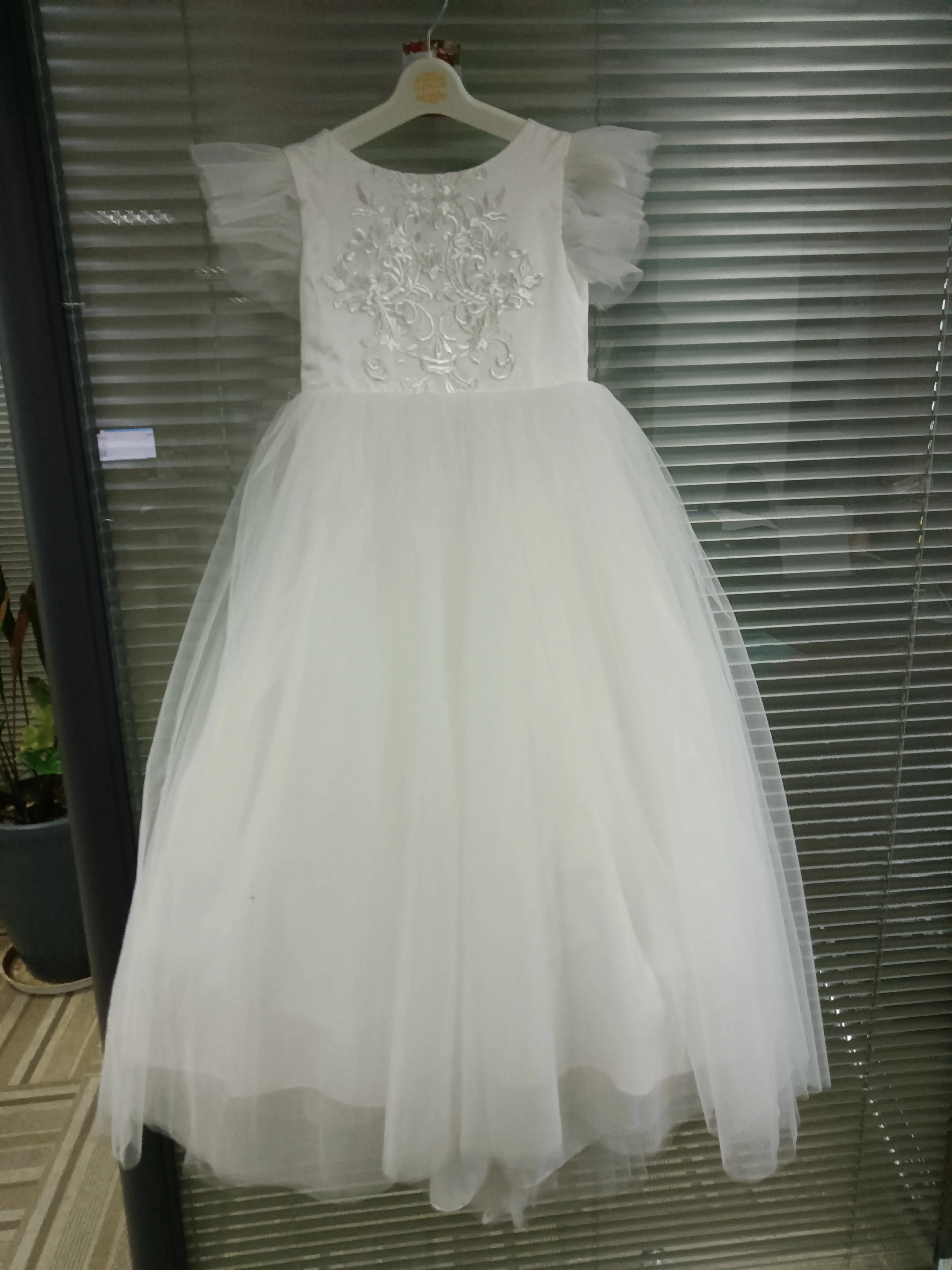 white puffy kids lace  wedding dress hot sale princess flower girl dresses