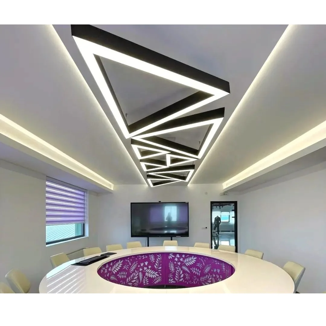 Triangle Chandelier Lighting For Restaurant Living Room Pendant Light Fixtures Gold Black White Chrome Chandelier light