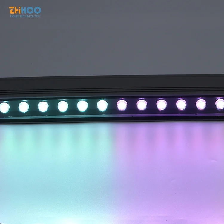 Dmx512 Architectural Exterior Linear Wall Wash Lighting Outdoor Waterproof DC12V 36W RGB Colorful Facades Project Landscape Lamp
