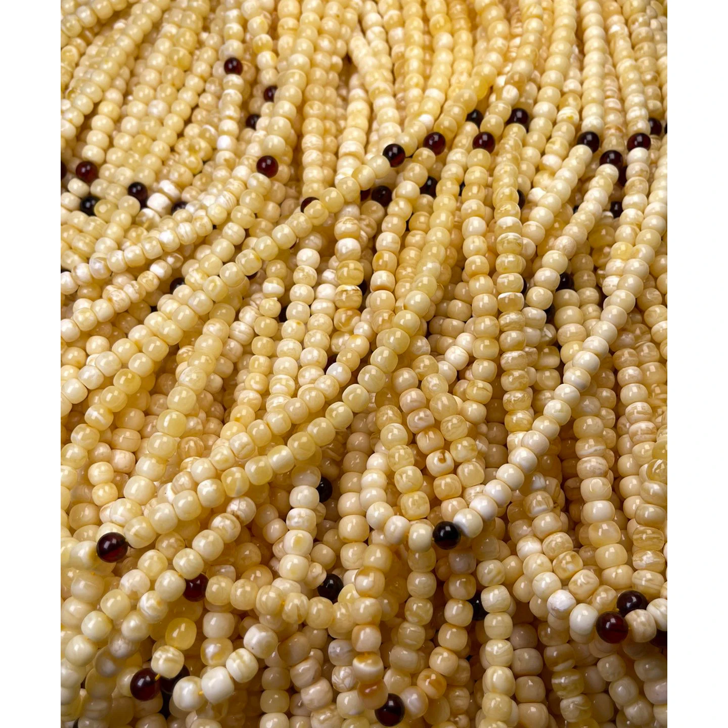 Natural Baltic Russian amber diameter 6-8mm white amber Muslim Rosary Necklace Bracelet