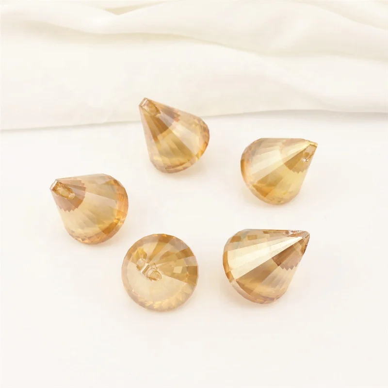 Factory Supply Crystal Curtain Bead Pendant Glass Conical Bead for Chandelier Accessories