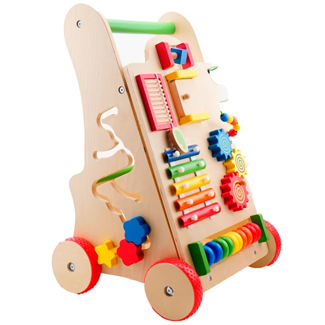 New Multifunction Educational Learning Activity Children Wooden Baby Walker Toy For Kids