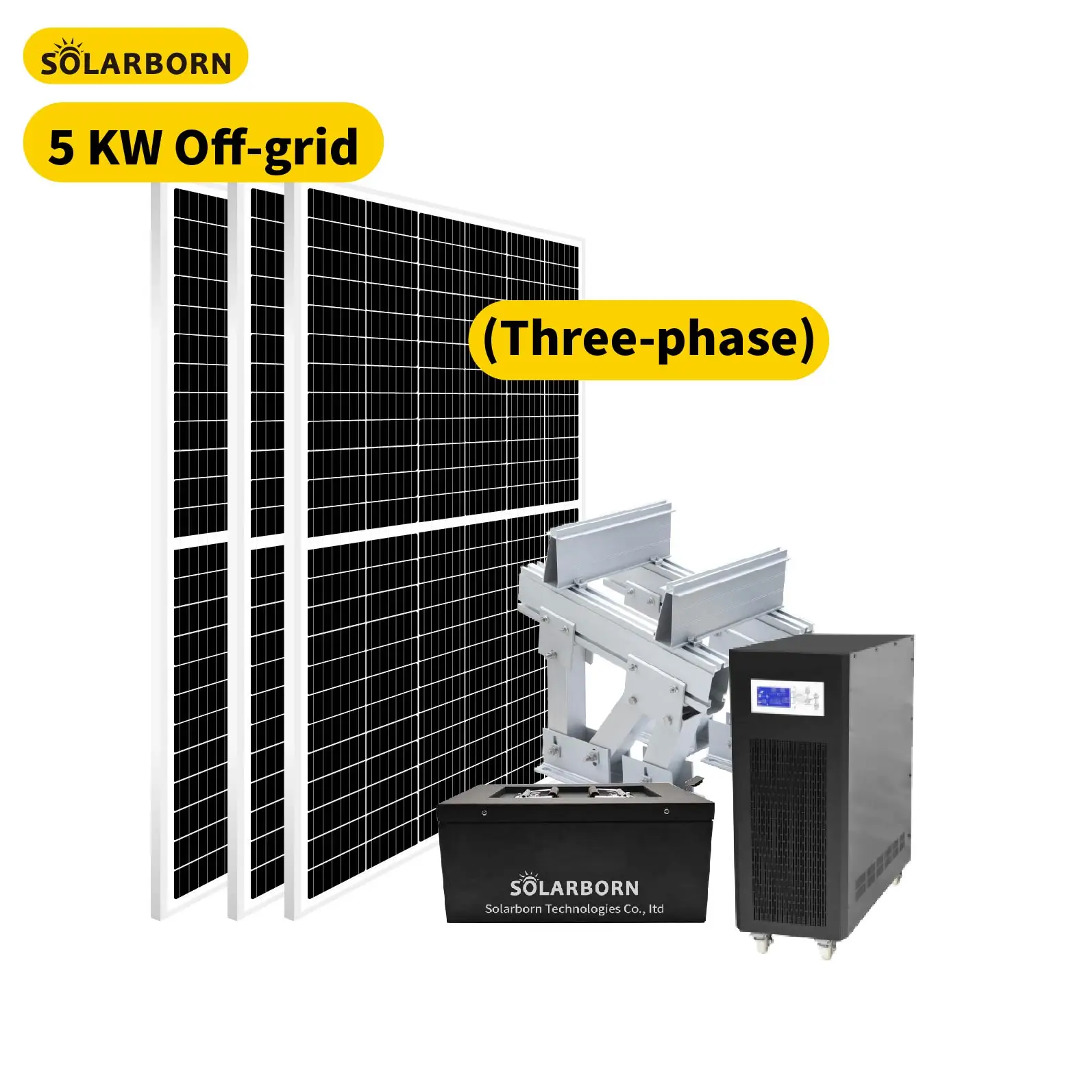 Solarborn 5000w complete price off grid 5kva 5kw home power cost solar energy systems