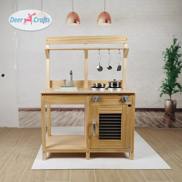 New Arrival Pretend play wooden kitchen toy set for Kids DC10649