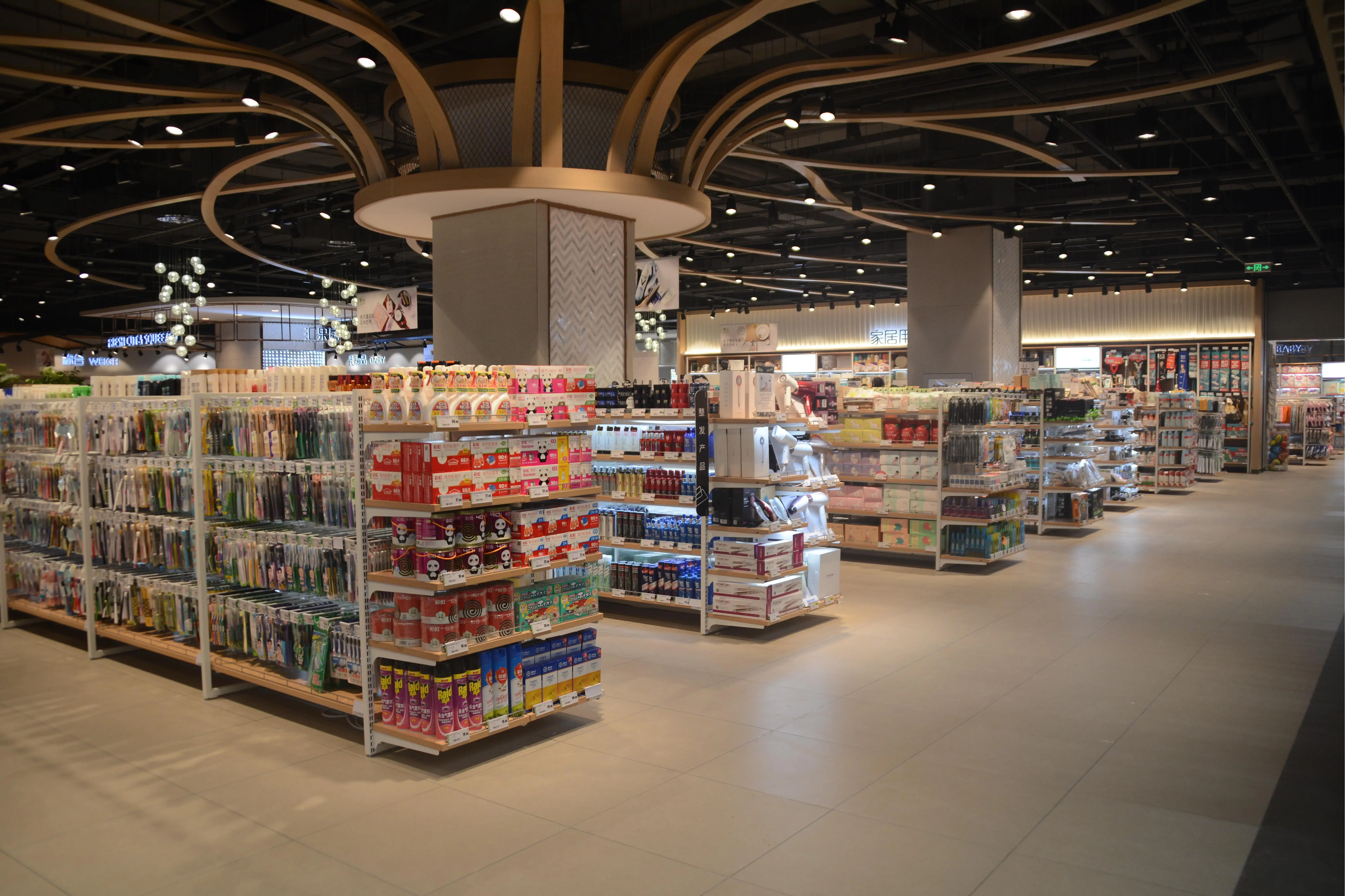 Steel Double Sided Gondola Shelving Retail Shop Cardboard Display Rack Convenient Store Racks Wood Display Stand for Supermarket