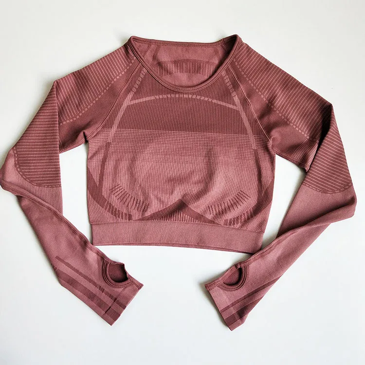 
High quality backless little sexy long sleeve crop top yoga suit 