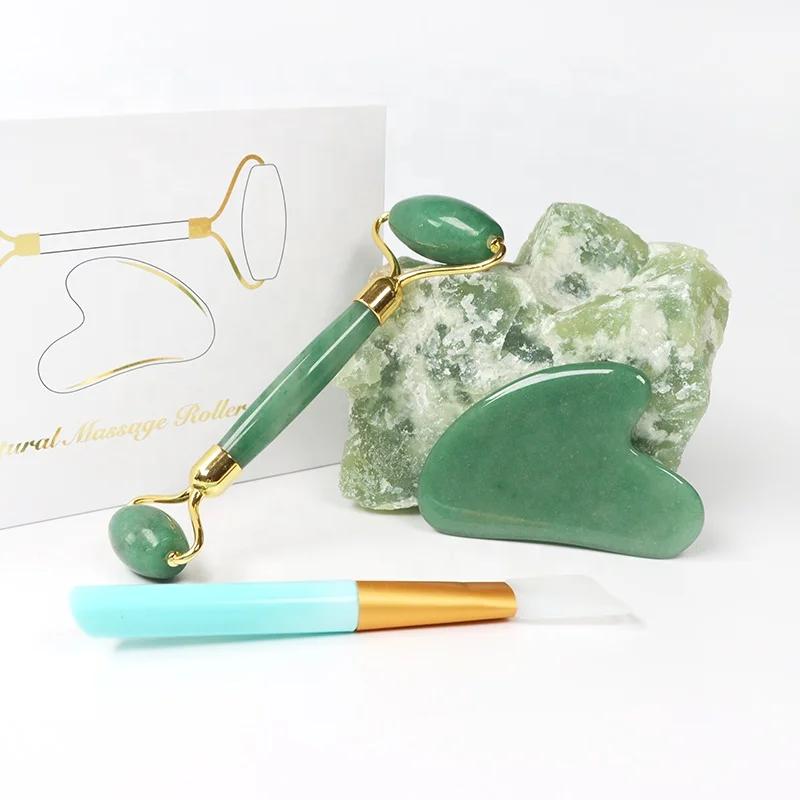 2019 100% best natural gua sha rose quartz pink natural jade ball roller massager tool for face