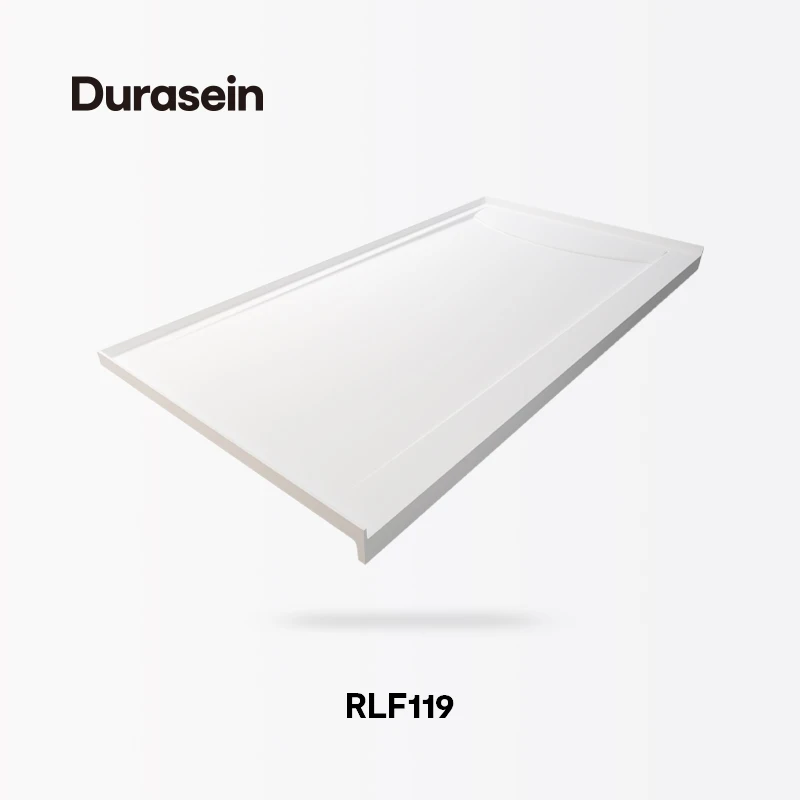 Stone Hotel Bathroom Accessories Solid Shower Tray Stylish Design Resin Customized Pure Solid Surface Acrylic RLF119 White Color