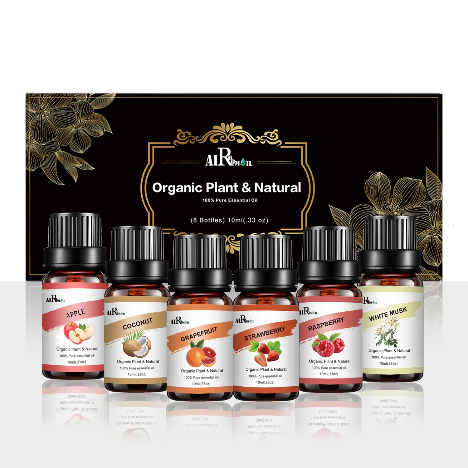 Essential Oil Set for Massage Candle Aroma Diffuser Natural Musk Fruit Pure Grapefruit Apple Coconut Strawberry Raspberry White