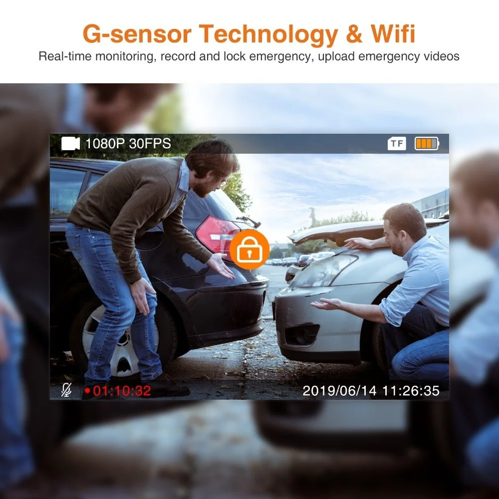  Автомобильный мини-видеорегистратор ThiEYE Safeel Zero + угол обзора 170 градусов Wi-Fi управление через приложение G-датчик 1080P видеорегистратор черный