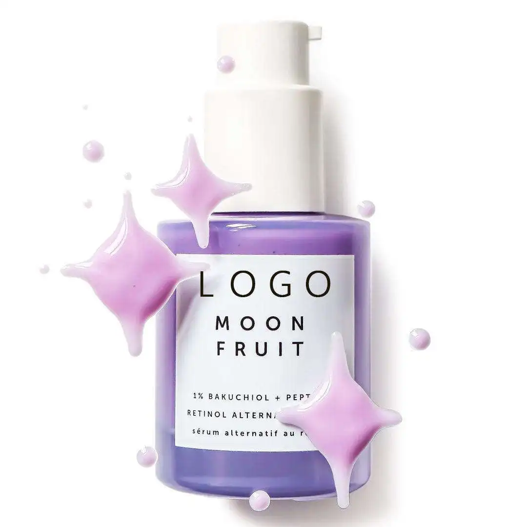 Hanlinger Private Label Whitening Moisturizing Hydrating 1% Bakuchiol +Peptides Retinol Alternative Moon Fruit Face Serum