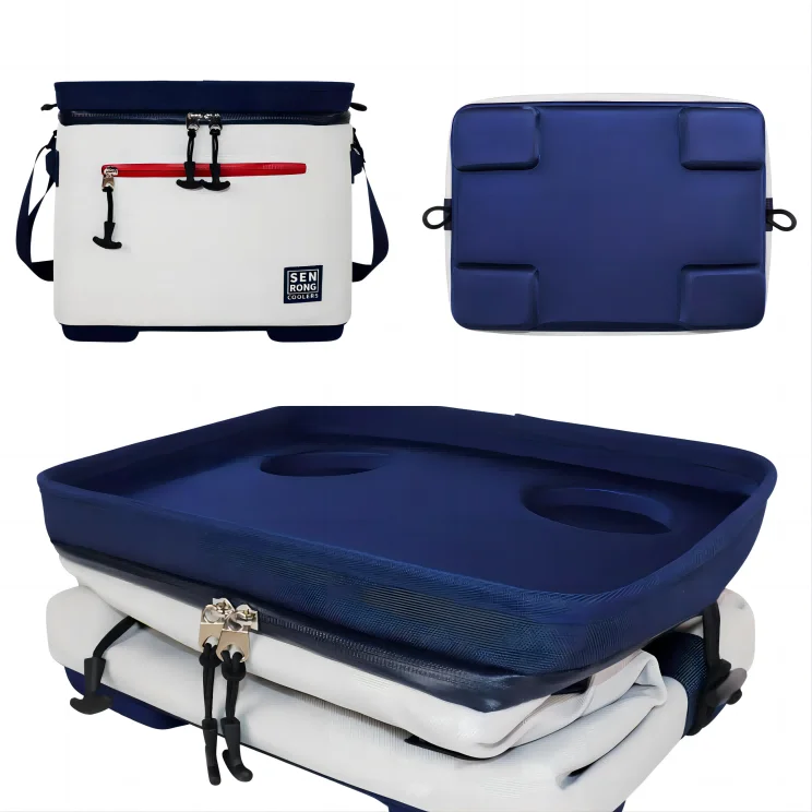 wholesale large cooler lunch bag with zipper and 4 can holders for outdoor, Insulated cans cooler bag for beach travel picnic