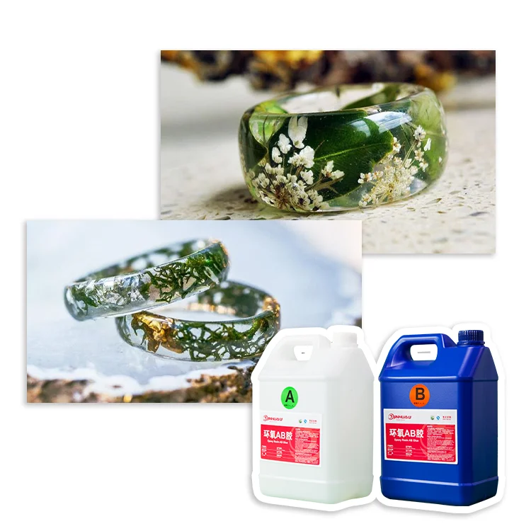 Glossy Hard Resin Bracelet Crafts 2 Part Liquid Crystalline Epoxy Resin for Making Bracelets & Crafts