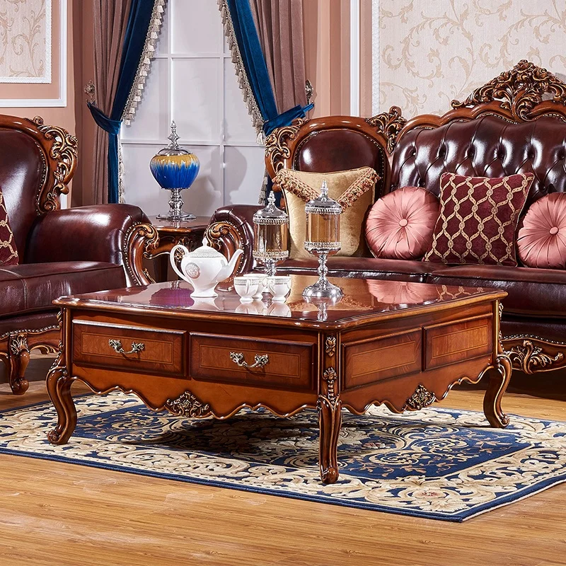 Best Seller Wood Carving Coffee Table, Living Room Furniture