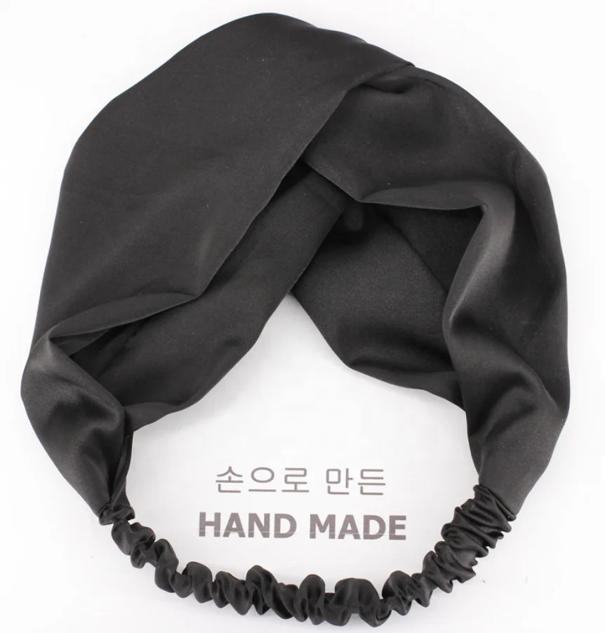 
Artificial Silk Satin Headbands Solid Color Twisted Elastic Hairband Silk Scrunchies For Women 2020 