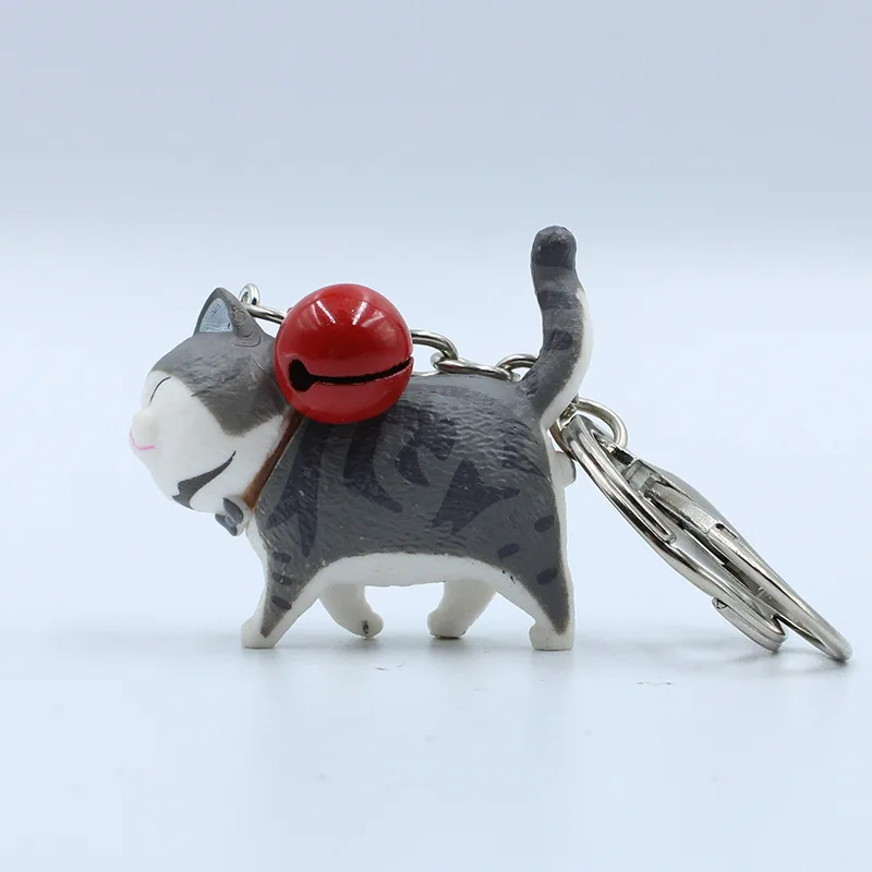 9 cartoon kitty doll keychain pendant  cute cat bell car key ring creative small gift