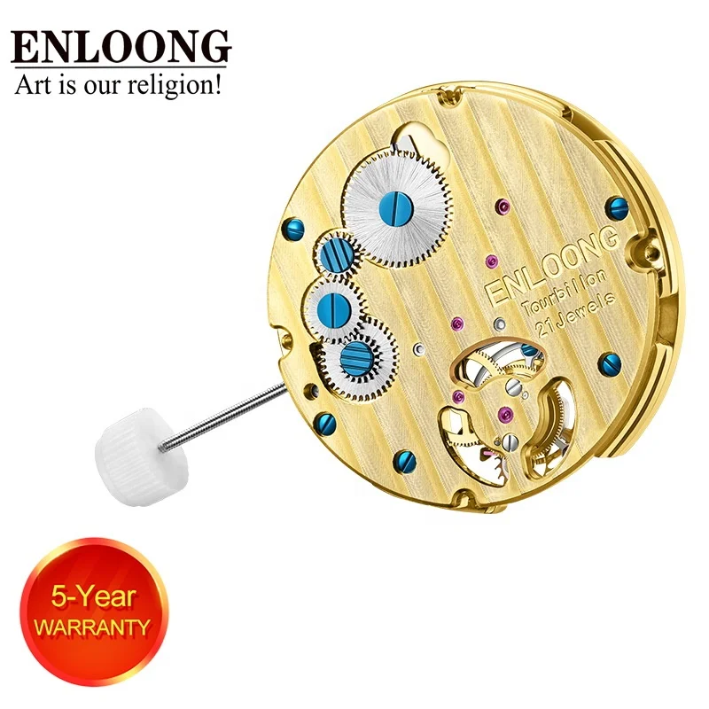 2019 ENLOONG MADE Real Luxury Tourbillon Watch Movement with Manual Winding OEM LOGO Engraved Tourbillon Watch Movement