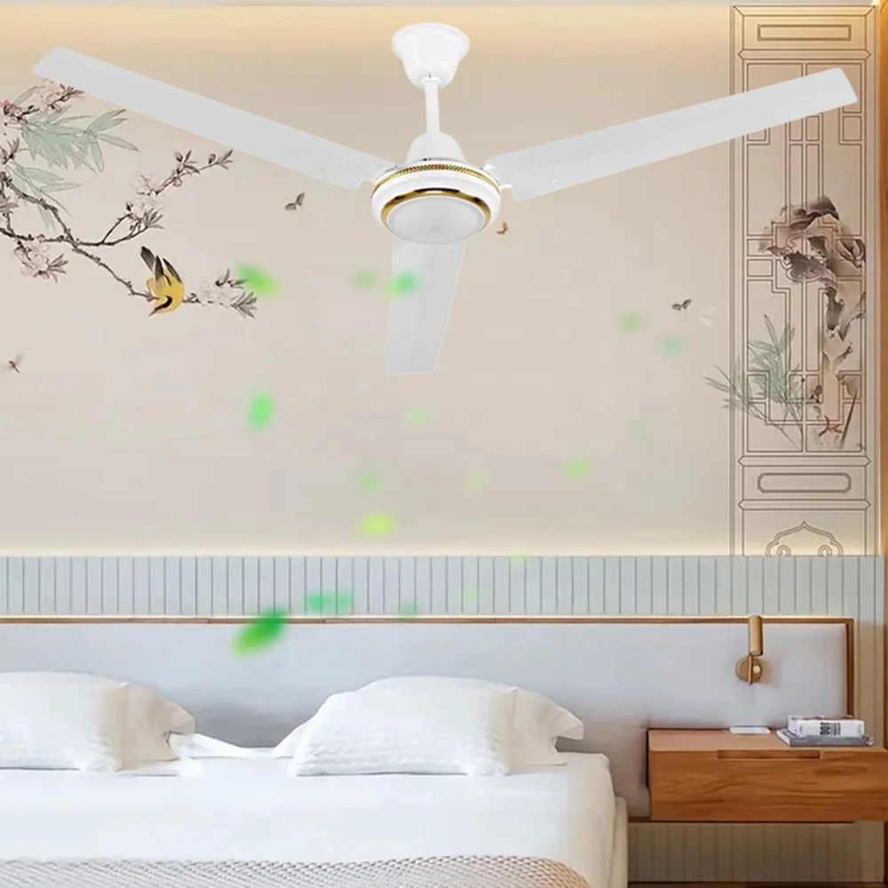 Guang Dong Good Quality Modern Smart  Ceiling Fan 56' Remote Control Kit  Air Cool AC DC Ceiling Fan 12V With Copper Motor