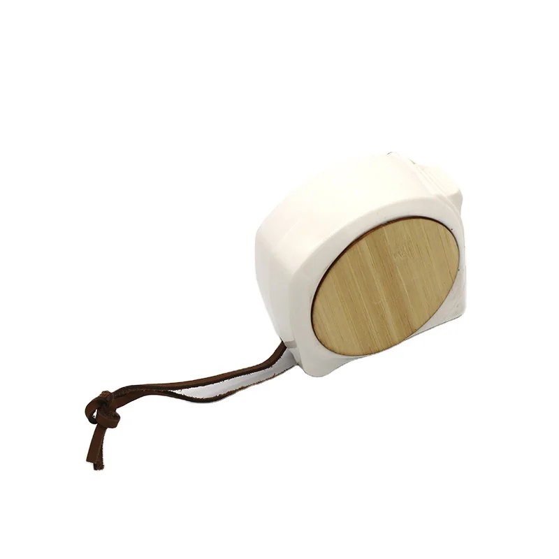 Eco friendly bamboo measure tape custom 5m with metal belt clip